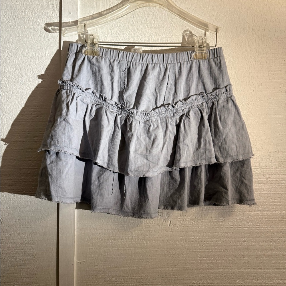 Chic Gray Tiered Mini Skirt